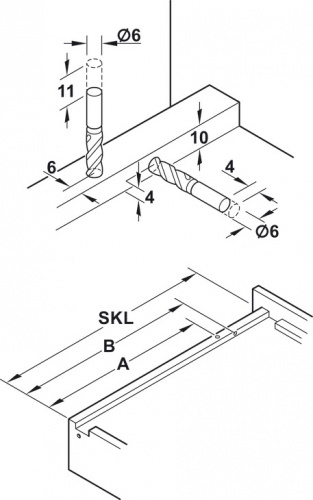Concealed runner, Häfele Matrix Runner UM S25, single extension, load-bearing capacity up to 25 kg photo 10 Concealed runner, Häfele Matrix Runner UM S25, single extension, load-bearing capacity up to 25 kg photo 10