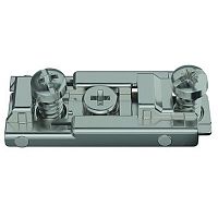 Linear mounting plate, quick-fixing, Metalla 310/540 SM, H = 0 mm, with pre-mounted Euro screws, nickel plated