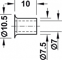 Sleeve for plug fitting into Ø 7.5 mm drill hole